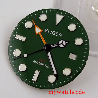 Watch Dial And Hands Set Fit Mingzhu 3804 Automatic Movement With Date Window Luminous Marks Wristwatch Parts