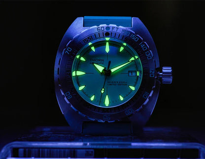 THORN Shirryu Sub 300T Homage SHY020 Turtle Dive 44mm Bubble Sapphire Glass20Bar 44MM C3 lume