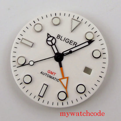 Watch Dial And Hands Set Fit Mingzhu 3804 Automatic Movement With Date Window Luminous Marks Wristwatch Parts