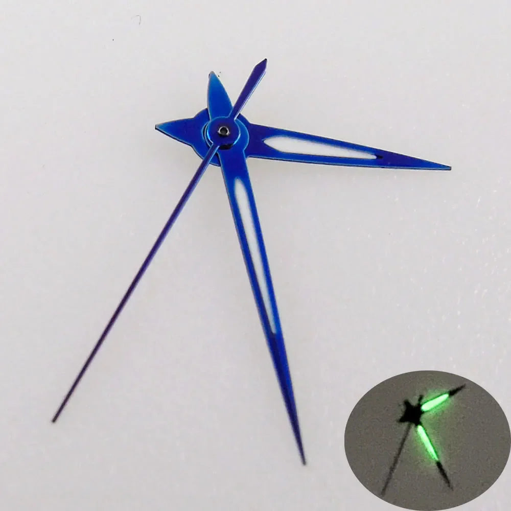 Green Luminous Metallic Watch Hands For NH 35 NH 36 MI YOTA 8215 821A E TA 2824 2836 Automatic Movement