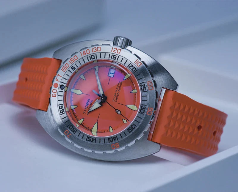 THORN Shirryu Sub 300T Homage SHY020 Turtle Dive 44mm Bubble Sapphire Glass20Bar 44MM C3 lume