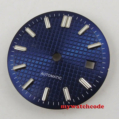31mm Sterile Grid Black Watch Dial fit E TA 2824 2836 DG mingzhu 2813 8215 821a 8205 movement Replacement Parts
