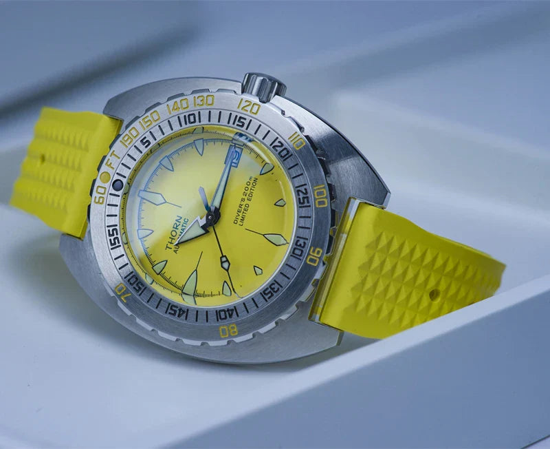 THORN Shirryu Sub 300T Homage SHY020 Turtle Dive 44mm Bubble Sapphire Glass20Bar 44MM C3 lume