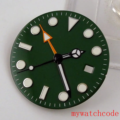 Watch Dial And Hands Set Fit Mingzhu 3804 Automatic Movement With Date Window Luminous Marks Wristwatch Parts