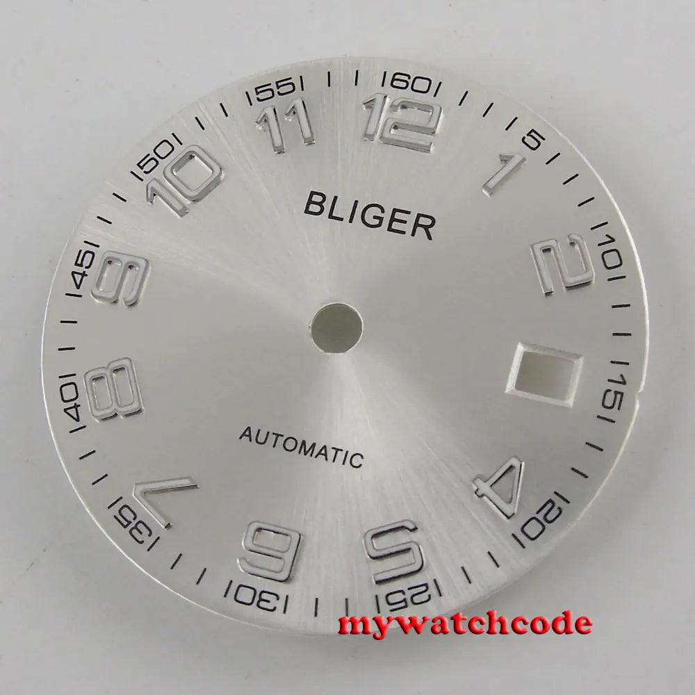 29.2mm silver/black/blue wtach dial date window fit for Miyota 8215/Mingzhu 2813 automatic movement men's watch