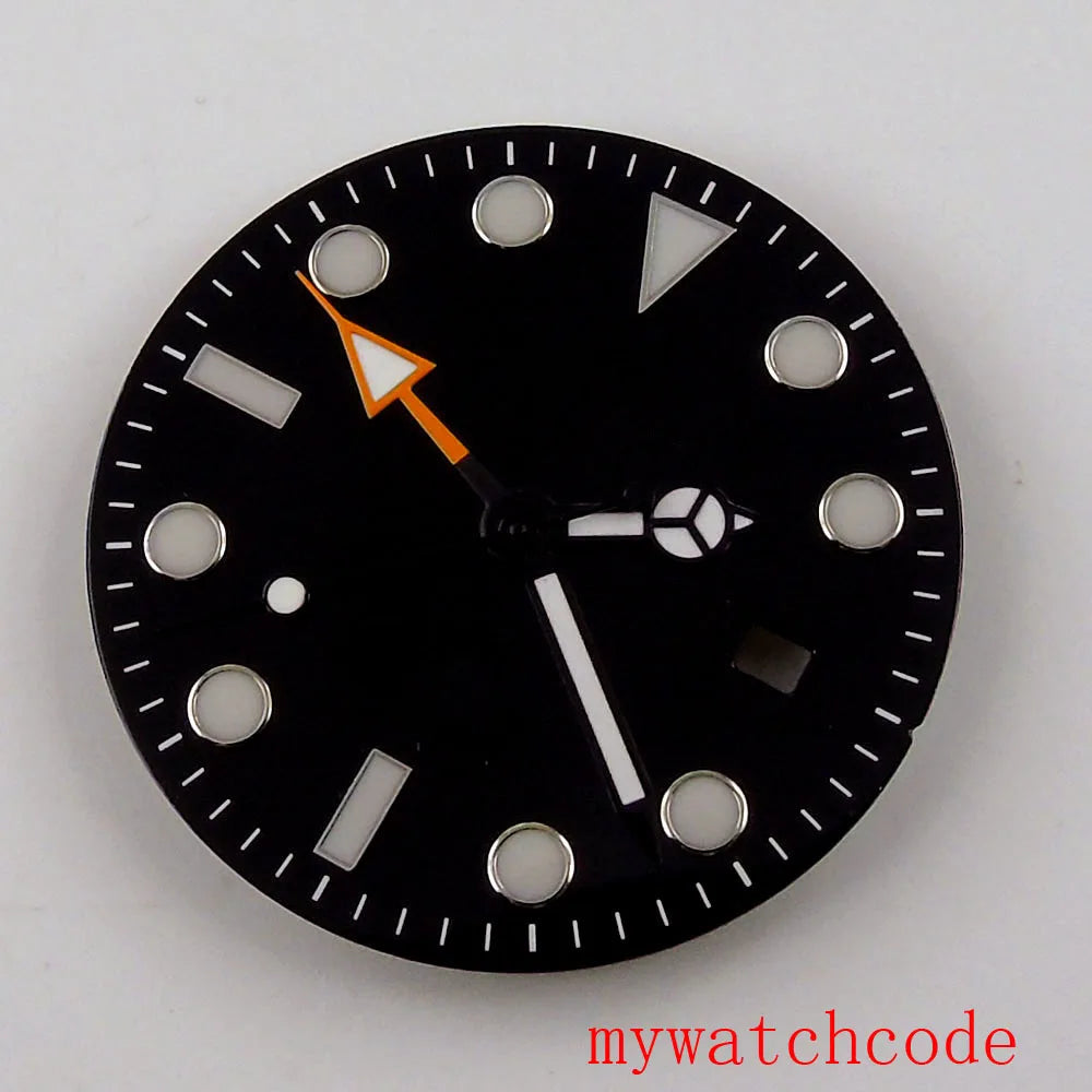 Watch Dial And Hands Set Fit Mingzhu 3804 Automatic Movement With Date Window Luminous Marks Wristwatch Parts