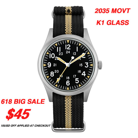 Militado 36mm Bubble Crystal Militady Watch Super 2035 Movt ML07C