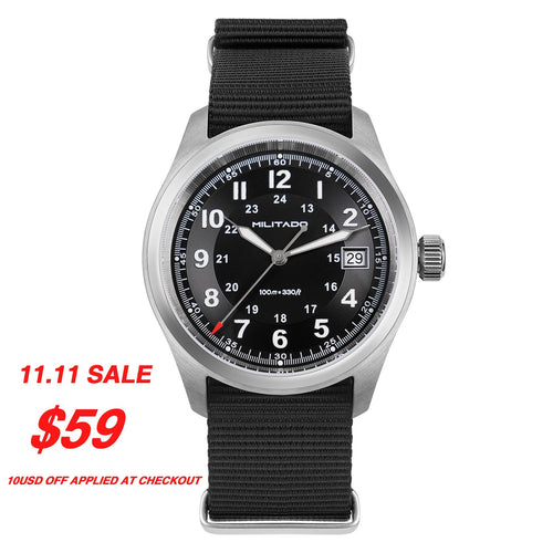 ★11.11 Sale★Militado 38mm Military Watch Vintage Field Watch ML08