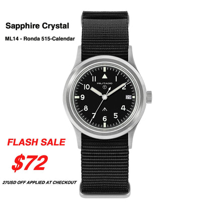 Militado 36mm Retro Military Watch VH31/VH65 Sweeping Hand ML14 V2