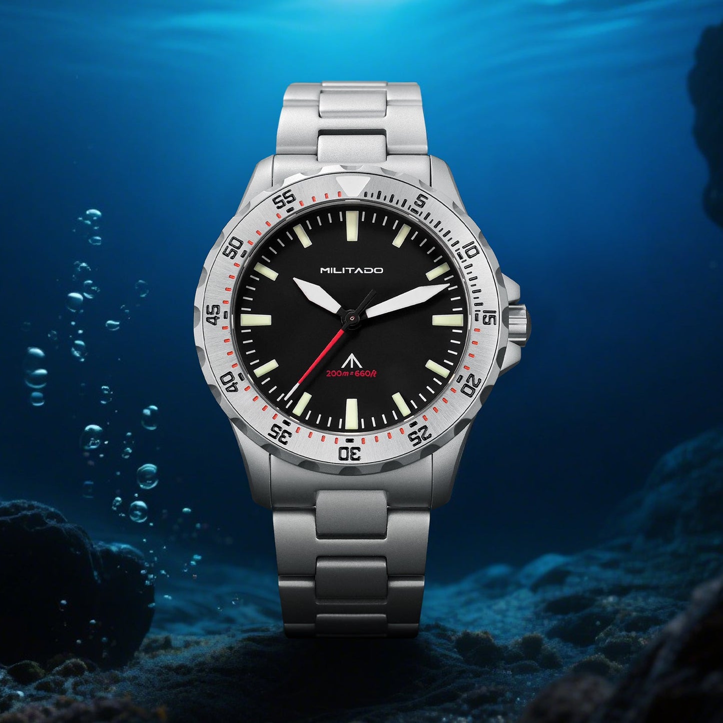 ★Hot Selling★Militado 39mm Dive Watch Sapphire Crystal Military Watch ML16