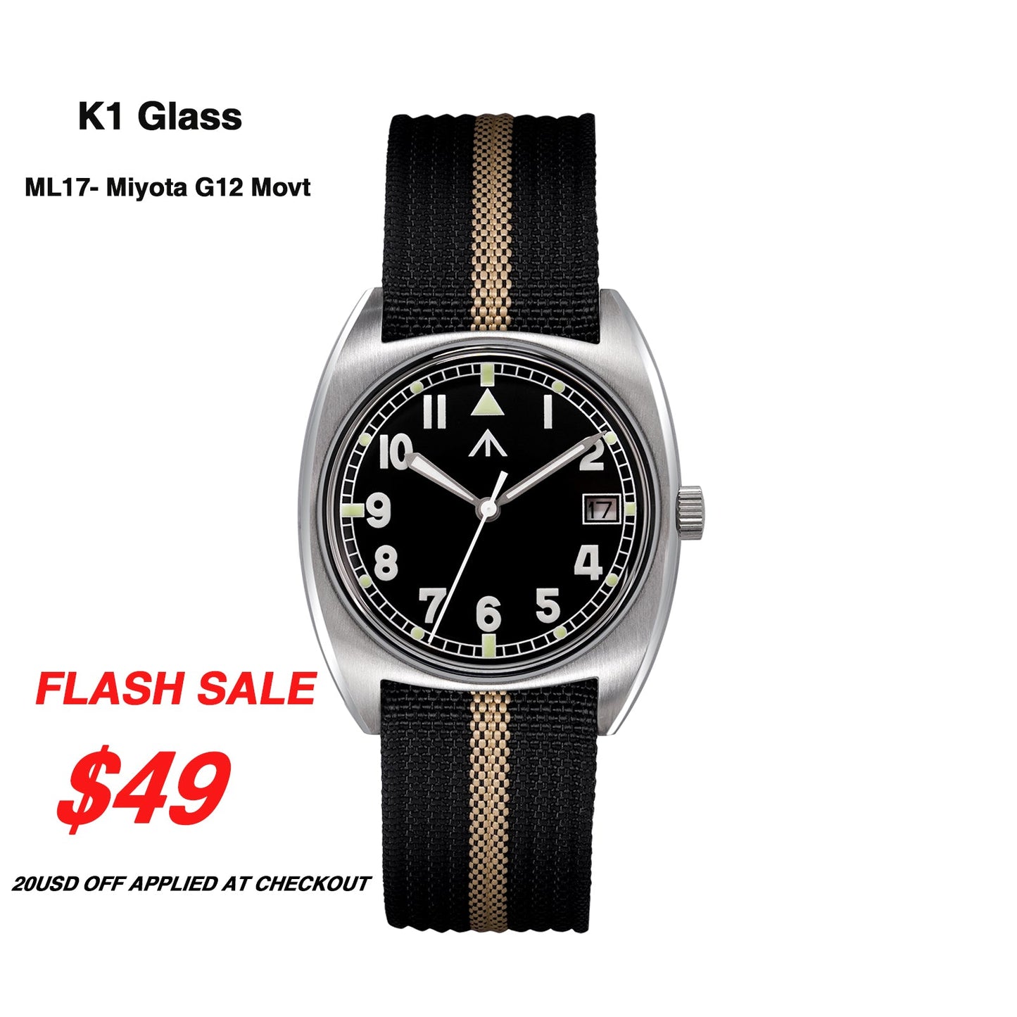 ★New Released★Militado Vintage 36mm Military Watch W10 Remake ML17