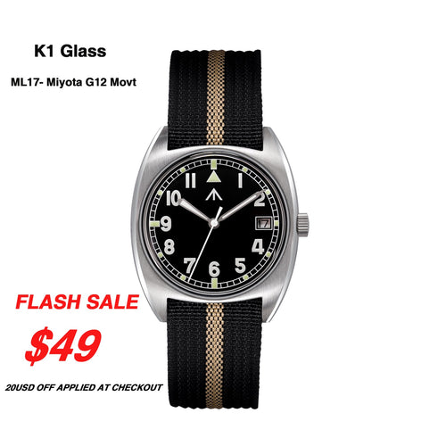 ★New Released★Militado Vintage 36mm Military Watch W10 Remake ML17