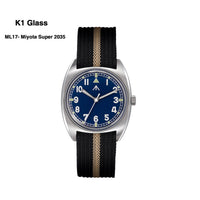 Blue-Super Miyota 2035-No Calendar-Khaki Nylon