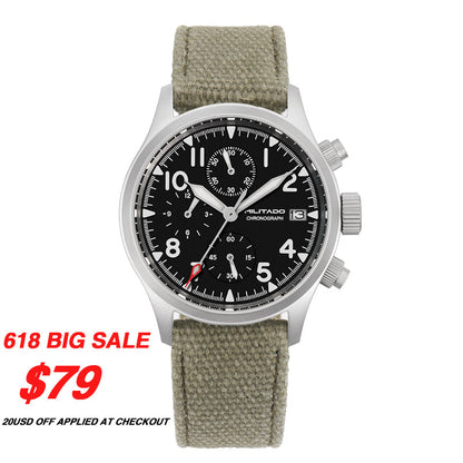 Militado 39mm Retro Chronograph Watch Military Watch ML1868