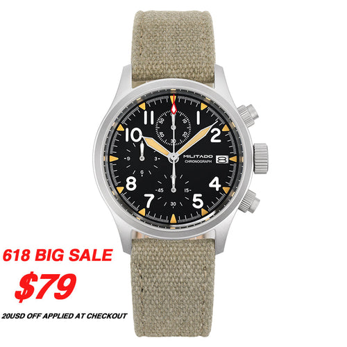 Militado 39mm Retro VK67 Quartz Chronograph Watch ML1868