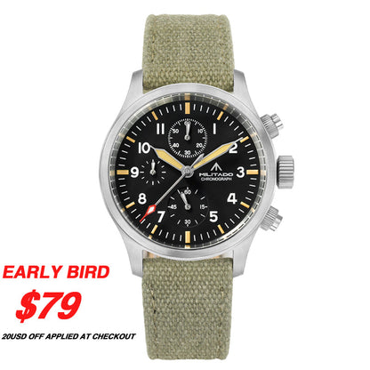 ★New Arrival★ Militado Retro 39mm Chronograph Watch ML1868-3