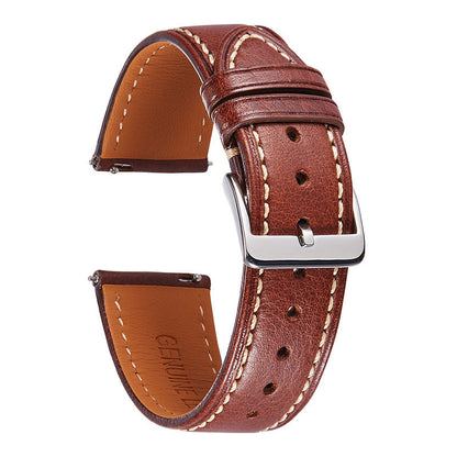 Italian vegetable tanned leather strap quick release watch strap 18 20 22mm