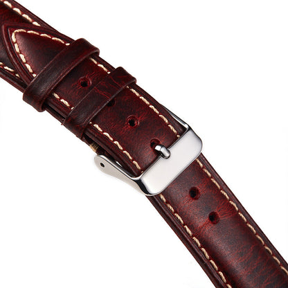 Vintage Oil Wax Leather Watch Strap Cowhide Watchband 18mm 19mm 20mm 21mm 22mm