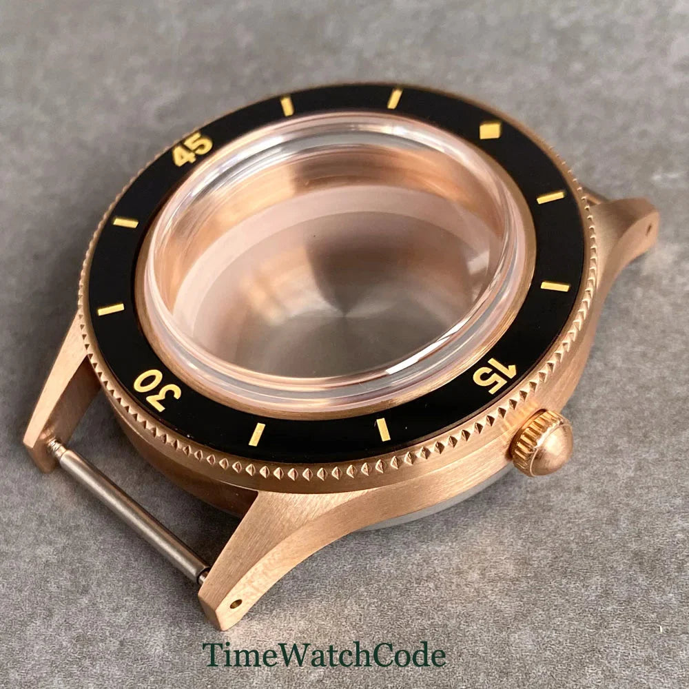 50 FATHOMS Real Bronze Watch Case Fit NH34 NH35 NH36 NH38 NH70 NH72 ETA2824 PT5000 SW200 Bow Sapphire Glass 20BAR Sandblast 40mm