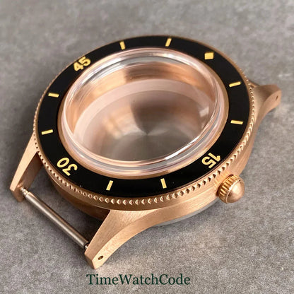 50 FATHOMS Real Bronze Watch Case Fit NH34 NH35 NH36 NH38 NH70 NH72 ETA2824 PT5000 SW200 Bow Sapphire Glass 20BAR Sandblast 40mm
