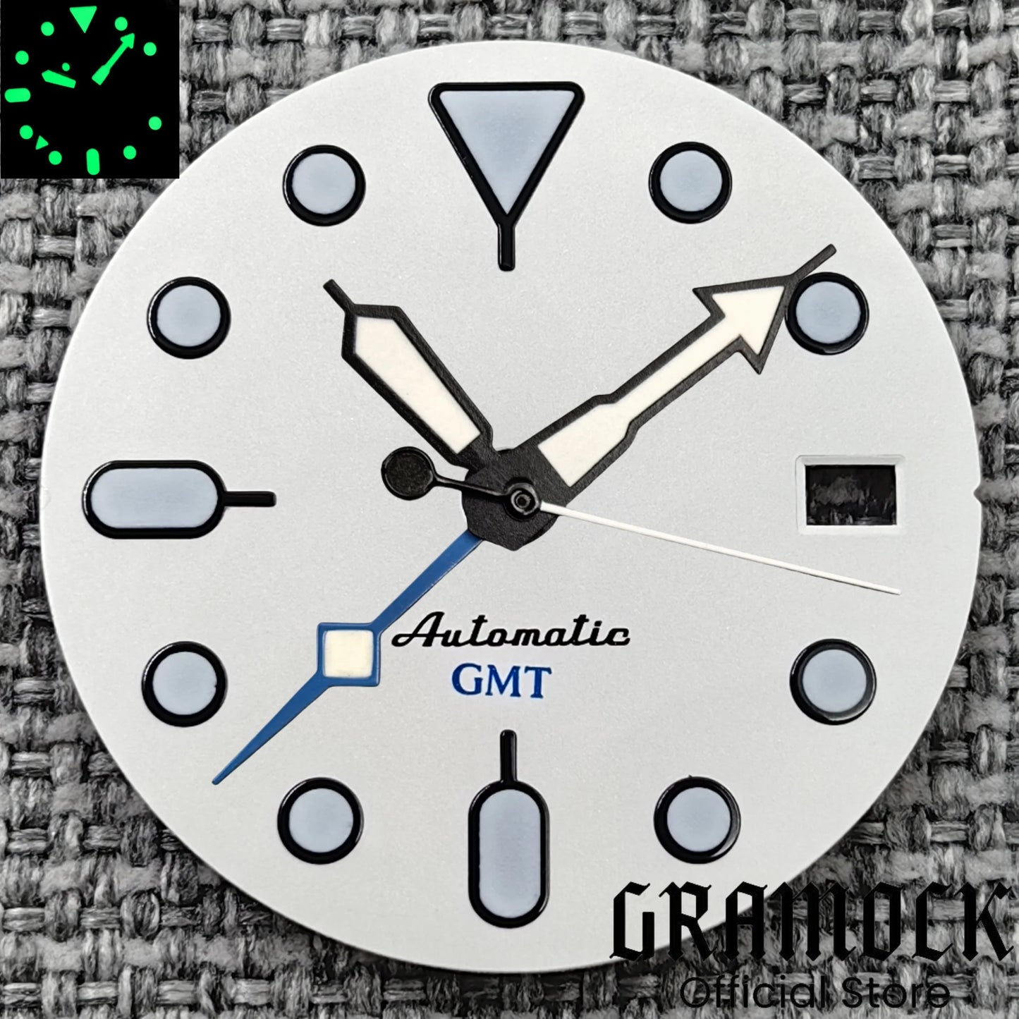 29mm Blue Red Black Orange GMT NH34 White Glossy Dial With Hands C3 Lume Fit NH34 Mechanical Watch Modified Accessories