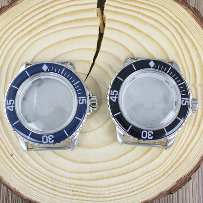 45MM Stainless Steel NH35 Watch Case 100m Waterproof Unidirectional Bezel for 50 FATHOMS NH34 NH35 NH36 NH38 Watch Accessories