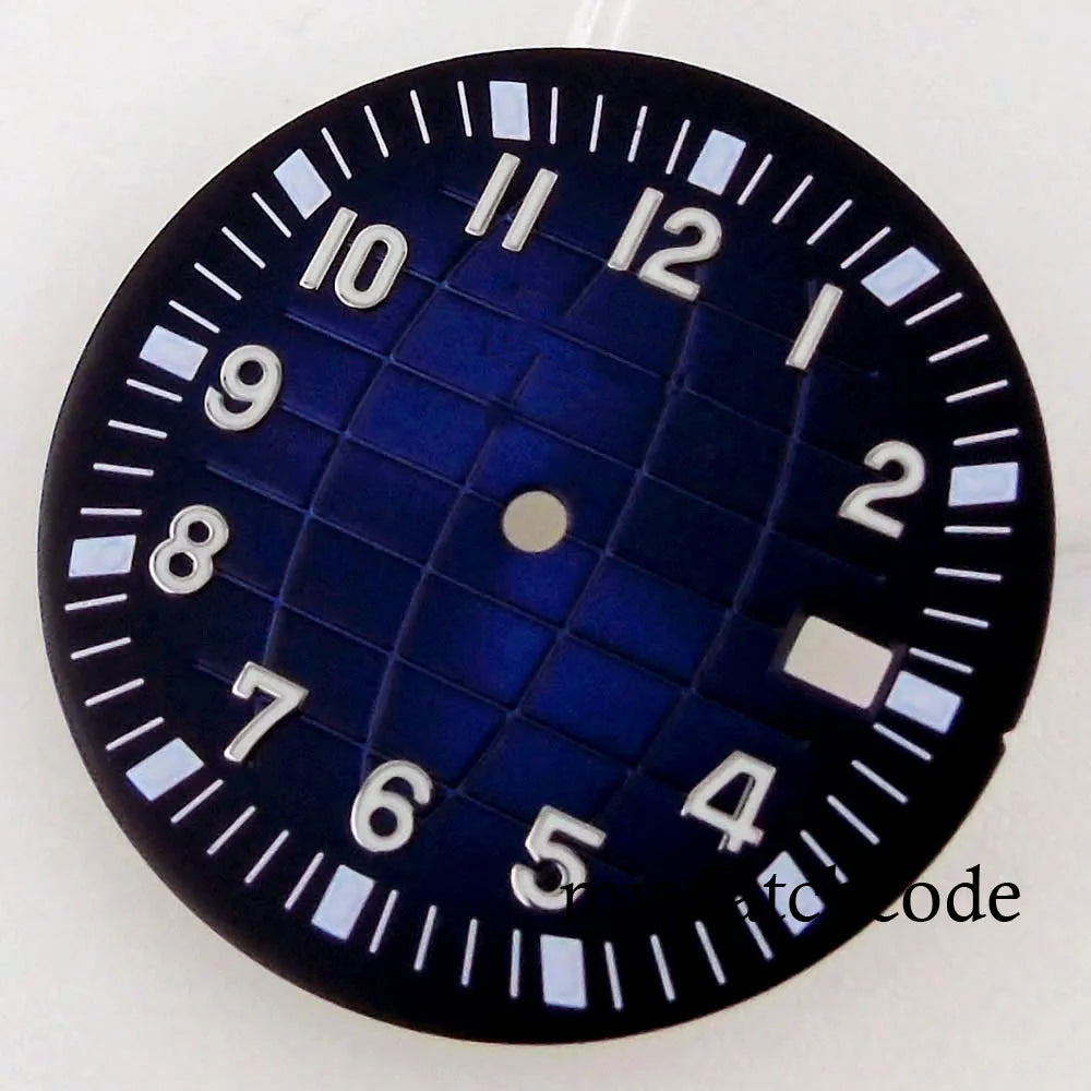 40mm Watch Case Glass Back Rubber Strap Dial Hands Set Fit NH35A NH36A Automatic Movement Sapphire Glass