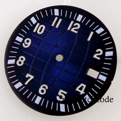 40mm Watch Case Glass Back Rubber Strap Dial Hands Set Fit NH35A NH36A Automatic Movement Sapphire Glass