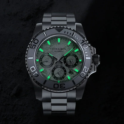 42mm Black PVD Yacht master Skx007 Steel Black Matte Waterproof Watch Case With Sapphire Crystal For Nh35 Nh36 Movement 28.5mm Dial Mods