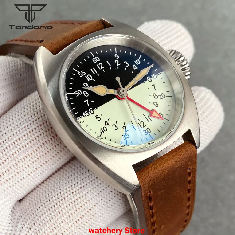 Tandorio Identity Crisis GMT Watch TD102G 36mm NH34  Domed AR Sapphire Half Luminous 20bar