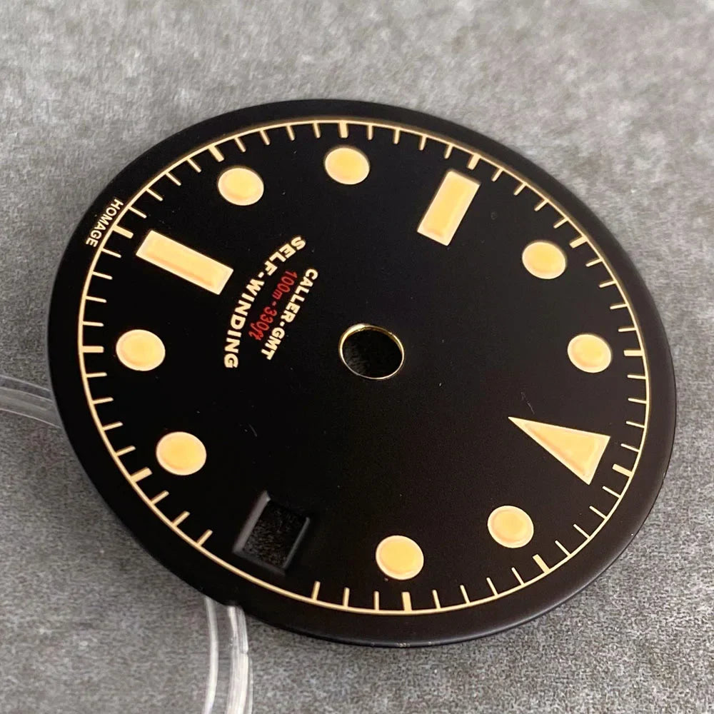 29mm Black White Luminous coating GMT Watch Dial fit NH34 NH34A GMT Automatic Mechanical Men Watch Accessories