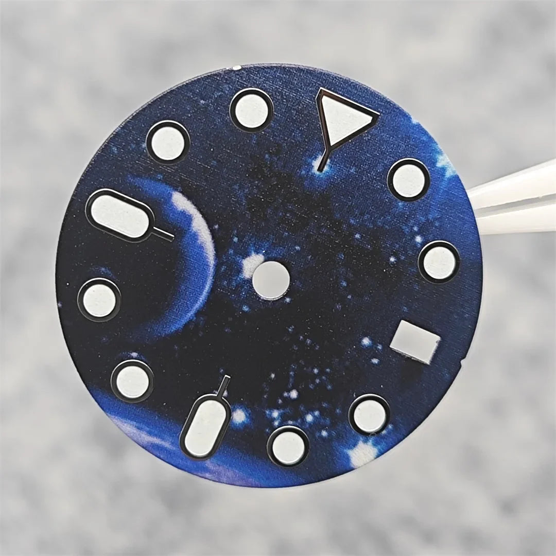NH35 Watch dial starry sky lunar star Watch faces with Green Luminous Conversion Watch Accessories for NH35 / NH34 Movement