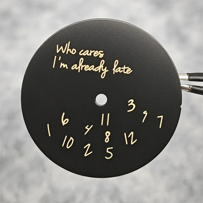 New Log Modified Watch Face 28.5mm DIY Watch Dial Fits NH35/4R36 Movement Who Cares Lt's Already Late Watch Accessories