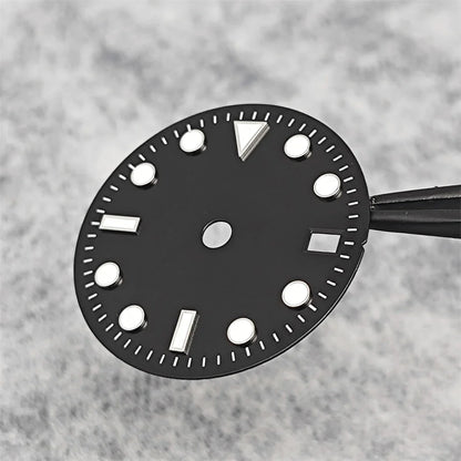 29MM Single calendar Watch Dial Green Luminous Modified Watch Accessories GMT Four-Hand Watch Faces for Japan NH34 Movement