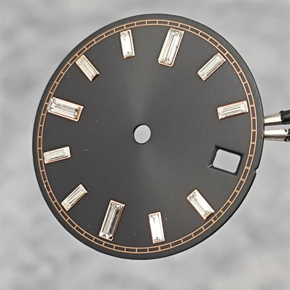 28.5mm Watch Dial Stone Diamond Nail Sunburst Watch Faces No Luminous Accessory Suitable for NH35 / NH36 Movement