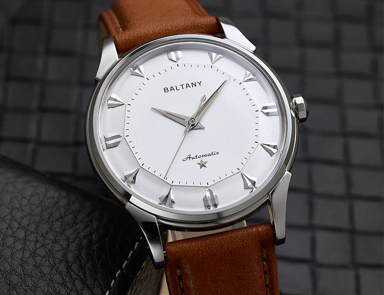 Baltany Dress Watches Man S4090 Dome Sapphire Crystal 9039 Automation Stainless Steel Classic Pie-Pan Dial Mechanical Watch