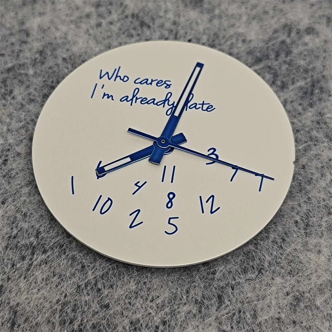 Modified Blue Log Hands + Watch Dial Set 28.5mm DIY Watch Faces Fits NH35/4R36 Movement Who Cares Lt's Already Late Accessories