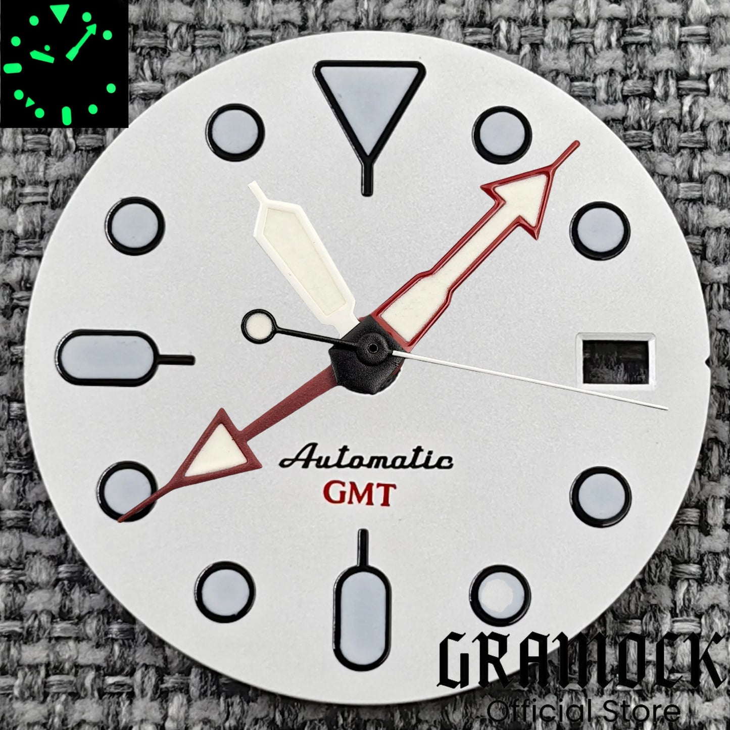 29mm Blue Red Black Orange GMT NH34 White Glossy Dial With Hands C3 Lume Fit NH34 Mechanical Watch Modified Accessories