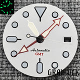29mm Blue Red Black Orange GMT NH34 White Glossy Dial With Hands C3 Lume Fit NH34 Mechanical Watch Modified Accessories