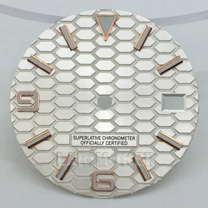 honeycomb texture watch dial is 29mm green luminous suitable for replacing parts of NH35 and NH36 movements