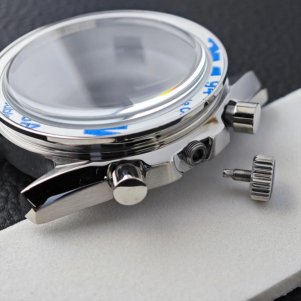 39.7mm Men's watches metal case FIT VK63 movement case watch accessories watch parts Fits 20mm strap Watch Box