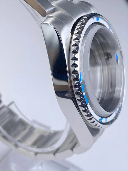 Sub Watch Case NH35 sliver 40mm GMT/SUB 120 clicks Stainless Steel Sapphire Glass fit nh34 nh35 nh36 movement 28.5mm Date Dial