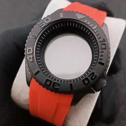 NH35 Case 42mm High-quality Yacht Master Steel Black Case NH35 NH36 Movement Case Watch Accessories Sapphire Glass 22mm Band