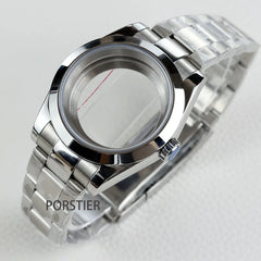 36/39mm NH35 Watch Case Stainless steel Sapphire Glass Transparent Back Cover for Seiko NH35 NH36 movement Datejust Oyster Strap