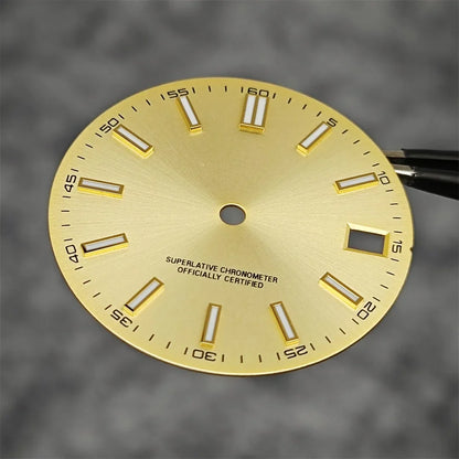 NH35 Watch Dial 28.5mm Log Modified Dial BGW9 Blue Green Luminous Watch Face Modified Watch Accessories for NH35 NH36 movements