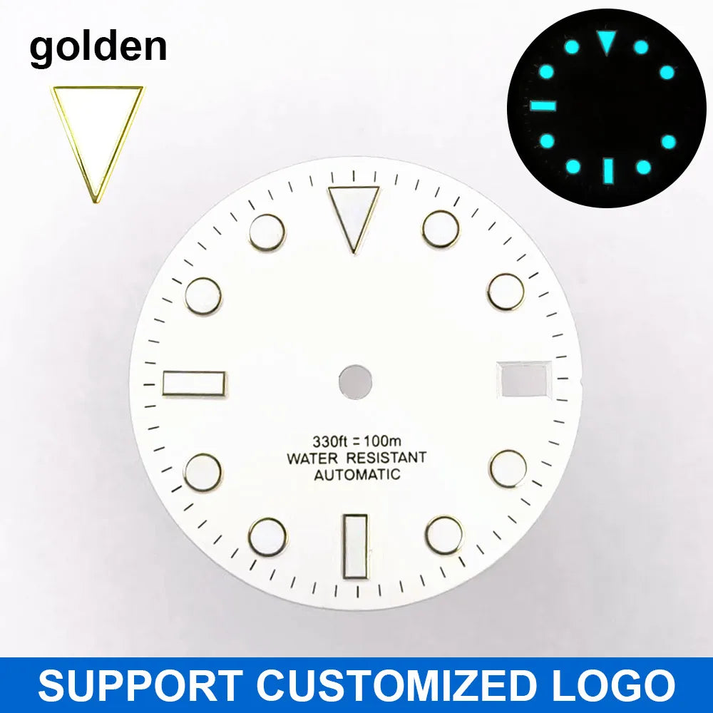 28.5mm diameter dial suitable for NH-34/35/36 movements GMT Luminous dial customization LOGO/name DIY dial watch parts