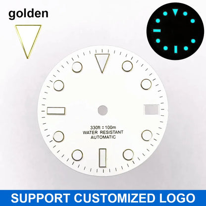 28.5mm diameter dial suitable for NH-34/35/36 movements GMT Luminous dial customization LOGO/name DIY dial watch parts