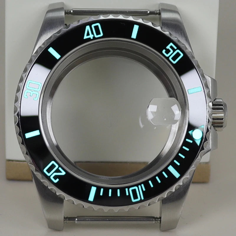 40mm Watch Case Ceramic C3 Bezel For Seiko NH35 NH36 NH34 nh70 Miyota8215 Eta2824 28.5mm Dial With Sapphire Crystal Waterproof