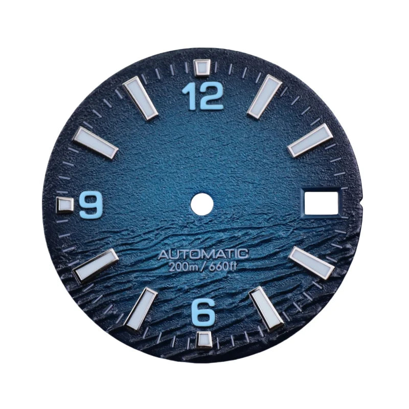 wave dial New Style Sea High Quality 28.5mm Diving Watch 3 Or 3.8 Crown Dial Face With C3 Bgw9 Luminous For Seik Nh35 Movement Skx007 Mods