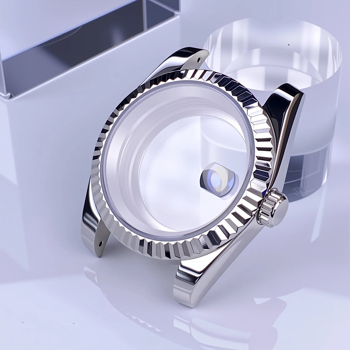 36mm/39mm NH35 Case Stainless Steel Sapphire Crystal Waterproof Fluted Case For NH35 NH36 Movement 28.5mm Dial NH35 Watch Case